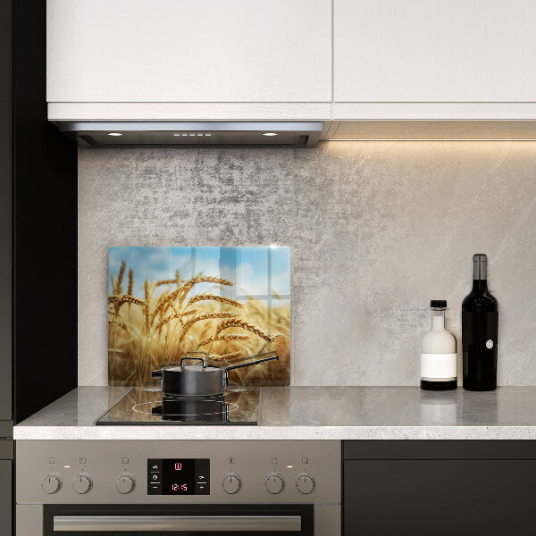 Tábua de cortar de vidro Espigas de grãos no campo