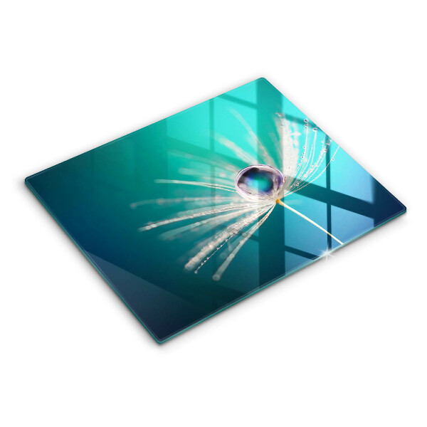 Tábua de cortar de vidro Orvalho em um dente-de-leão