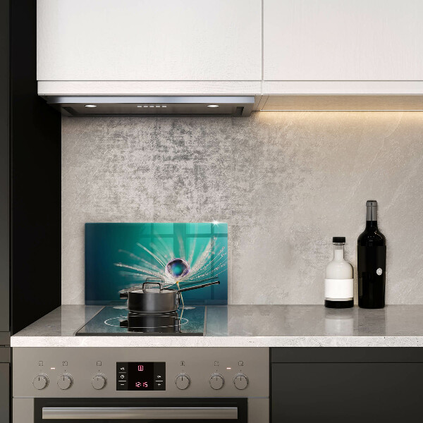 Tábua de cortar de vidro Orvalho em um dente-de-leão