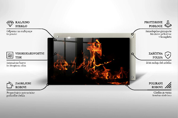Tábua para cozinha Fogo chama viva