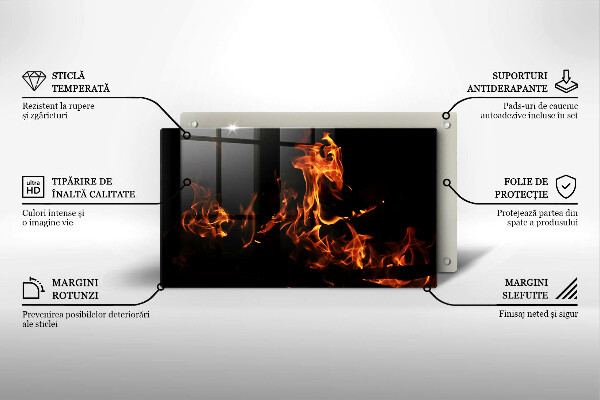 Tábua para cozinha Fogo chama viva