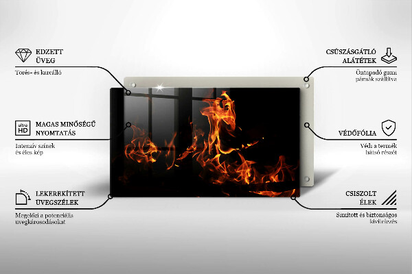 Tábua para cozinha Fogo chama viva