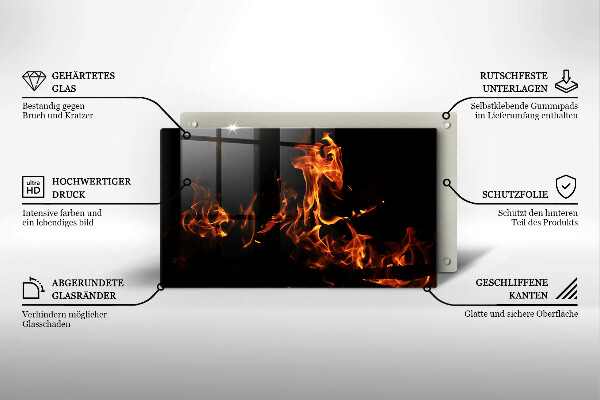 Tábua para cozinha Fogo chama viva