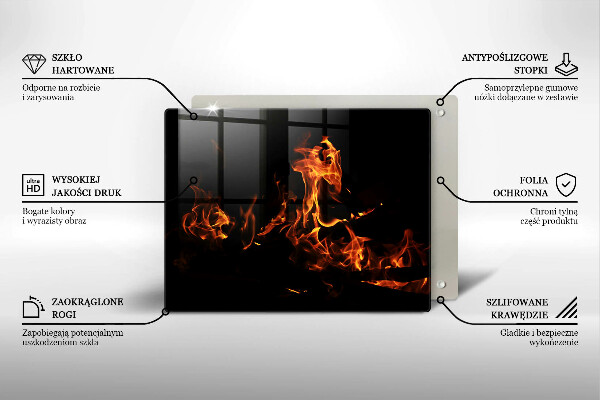 Tábua para cozinha Fogo chama viva