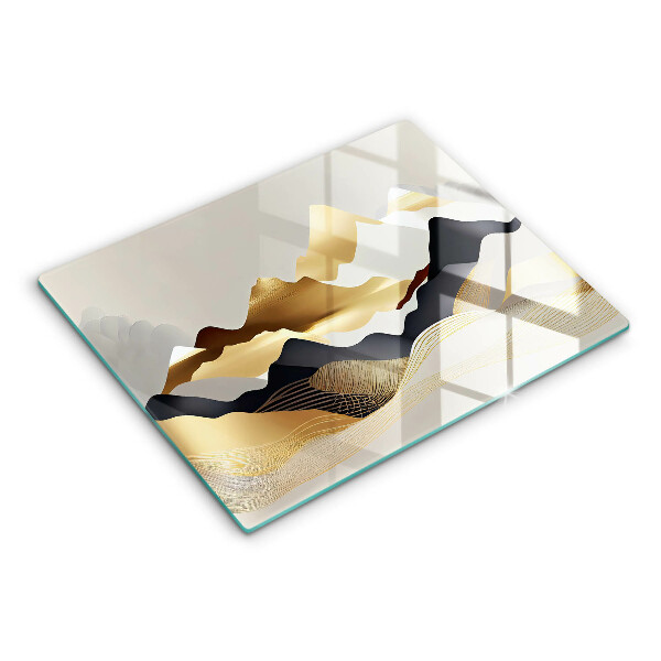 Tábua para cozinha Abstração montanhas douradas