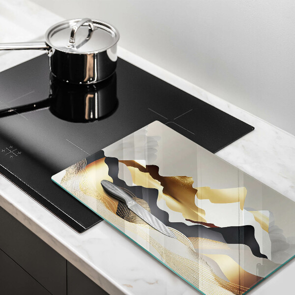 Tábua para cozinha Abstração montanhas douradas
