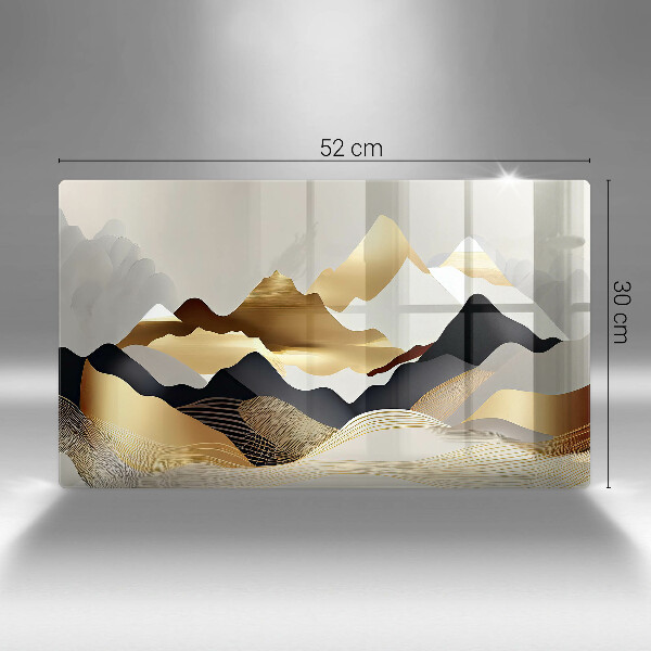 Tábua para cozinha Abstração montanhas douradas