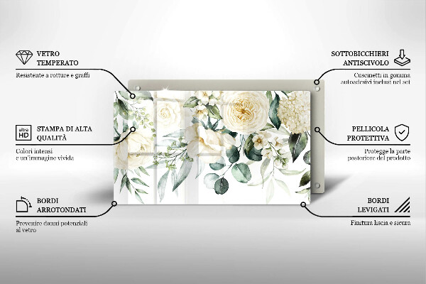 Tábua cozinha Flores em aquarela