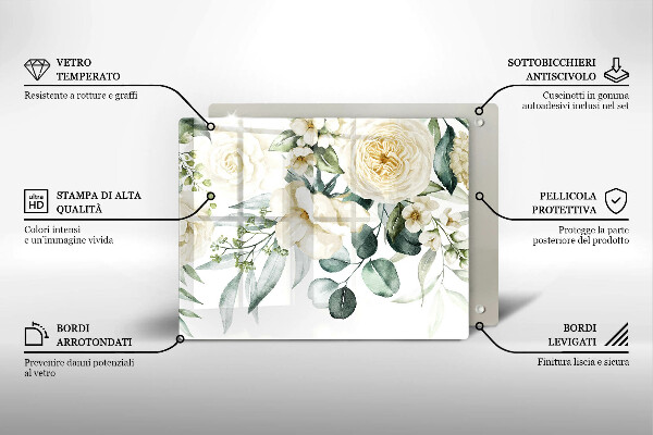 Tábua cozinha Flores em aquarela