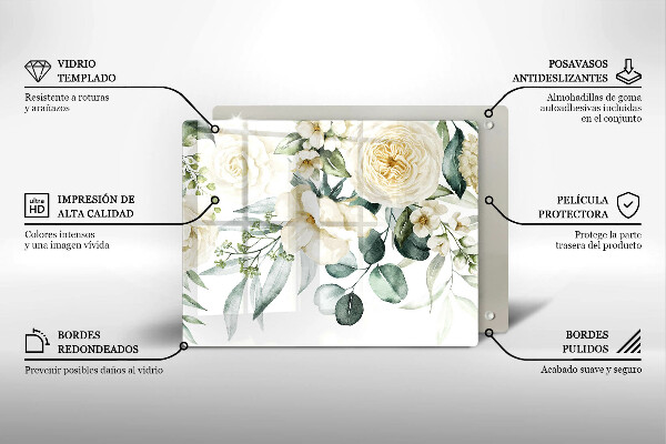 Tábua cozinha Flores em aquarela