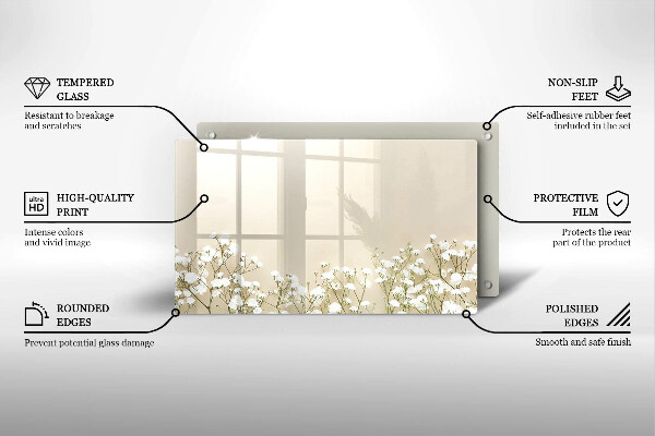 Tábua de cortar Flores boho de Gypsophila