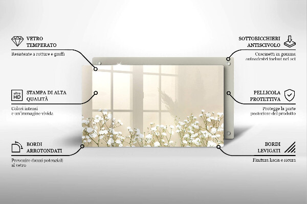 Tábua de cortar Flores boho de Gypsophila