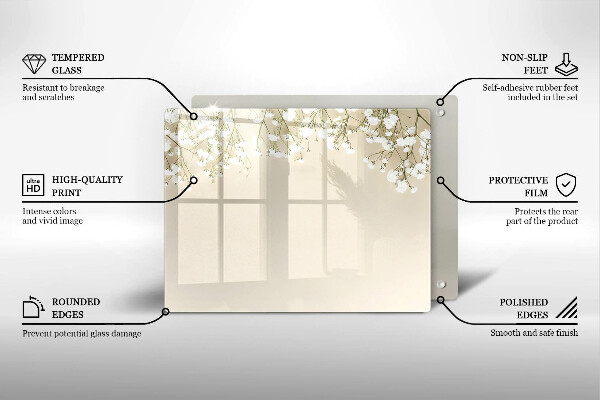 Tábua de cortar Flores boho de Gypsophila