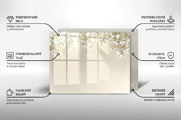 Tábua de cortar Flores boho de Gypsophila