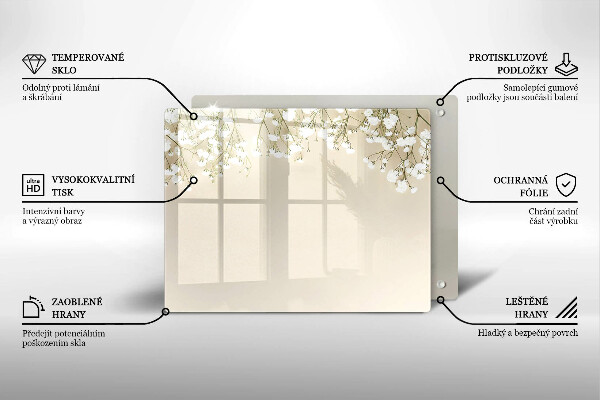 Tábua de cortar Flores boho de Gypsophila