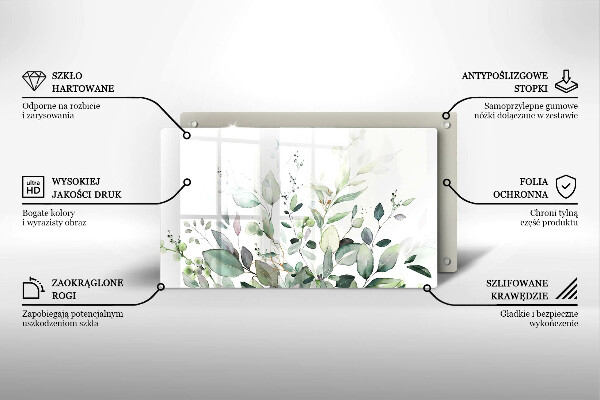 Tábua de cortar alimentos Plantas em aquarela