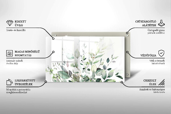 Tábua de cortar alimentos Plantas em aquarela