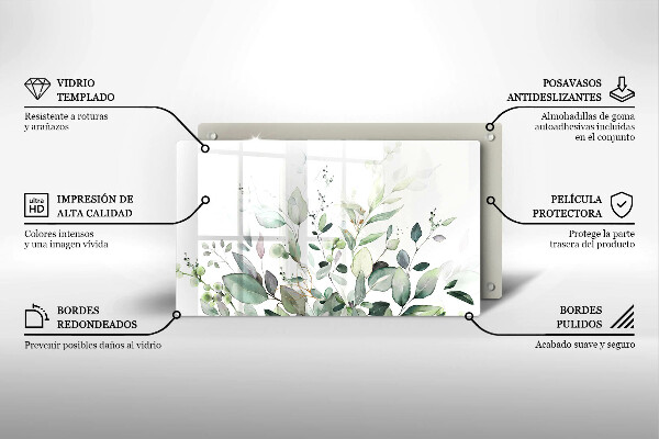 Tábua de cortar alimentos Plantas em aquarela