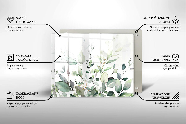 Tábua de cortar alimentos Plantas em aquarela