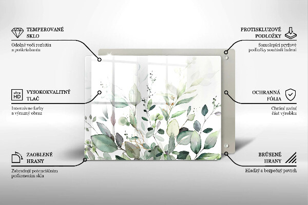 Tábua de cortar alimentos Plantas em aquarela