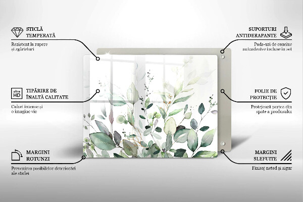 Tábua de cortar alimentos Plantas em aquarela