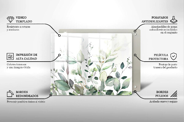 Tábua de cortar alimentos Plantas em aquarela