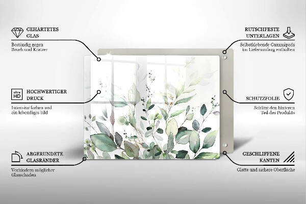 Tábua de cortar alimentos Plantas em aquarela