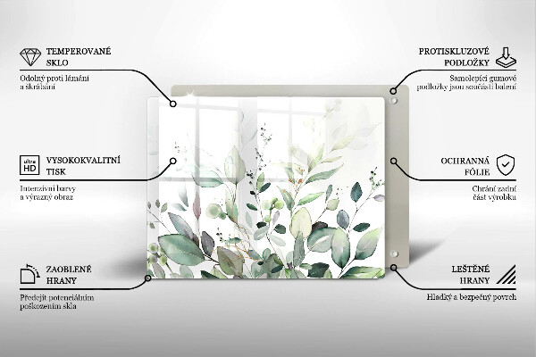 Tábua de cortar alimentos Plantas em aquarela