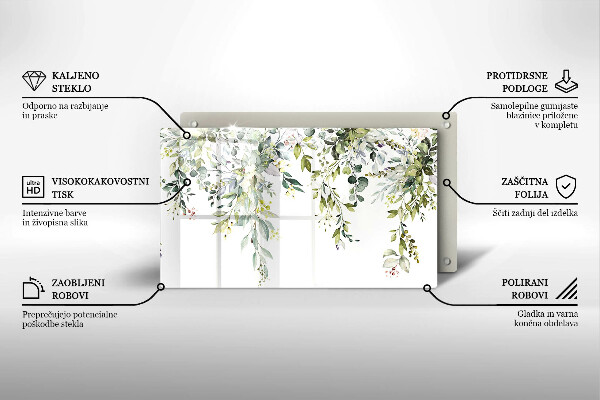 Tábua para cozinha Folhas e flores decorativas