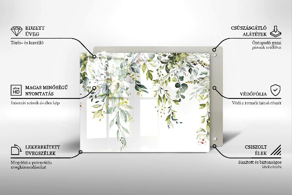 Tábua para cozinha Folhas e flores decorativas