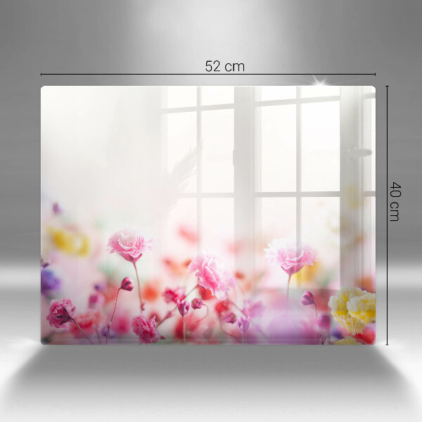 Tábua de corte de vidro Prado de flores