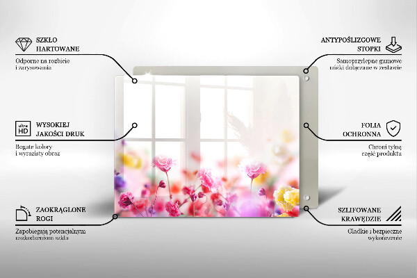 Tábua de corte de vidro Prado de flores