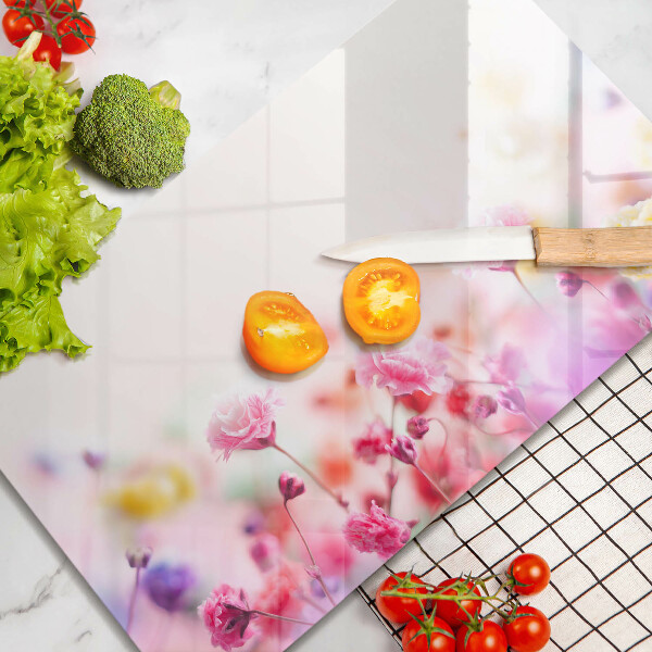 Tábua de corte de vidro Prado de flores