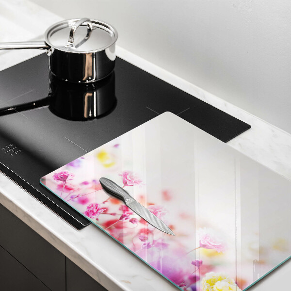 Tábua de corte de vidro Prado de flores