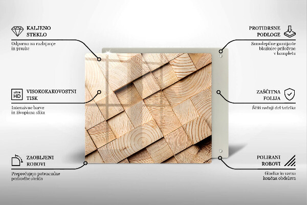 Tábua para corte Quadrados de madeira