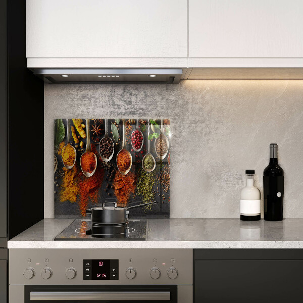 Tábua de cortar alimentos colheres de especiarias