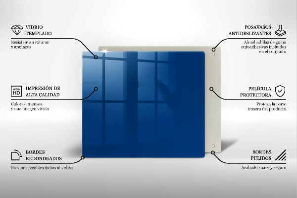 Tábua de vidro Cor azul