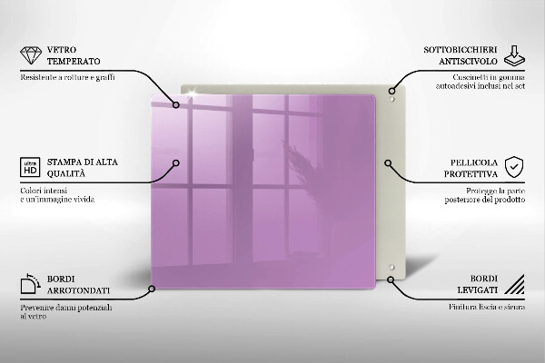 Tábua de cortar de vidro Violeta