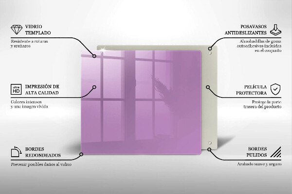 Tábua de cortar de vidro Violeta