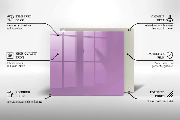 Tábua de cortar de vidro Violeta