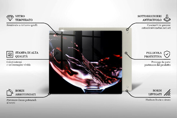 Tábua para cozinha Um copo de vinho tinto