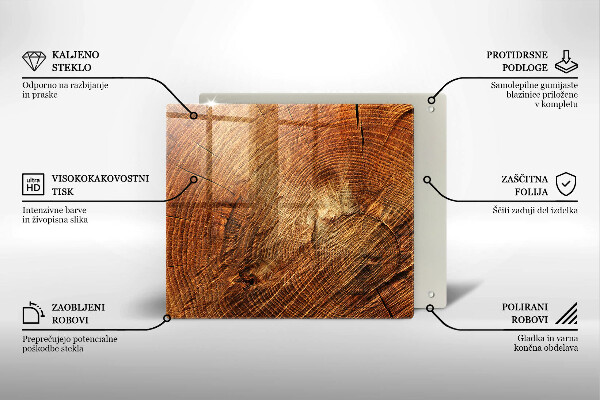 Tábua para cozinha Anéis de árvores de madeira