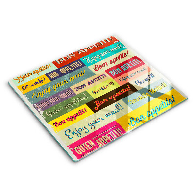 Tábua de cortar alimentos Bon appetit legendas idiomas