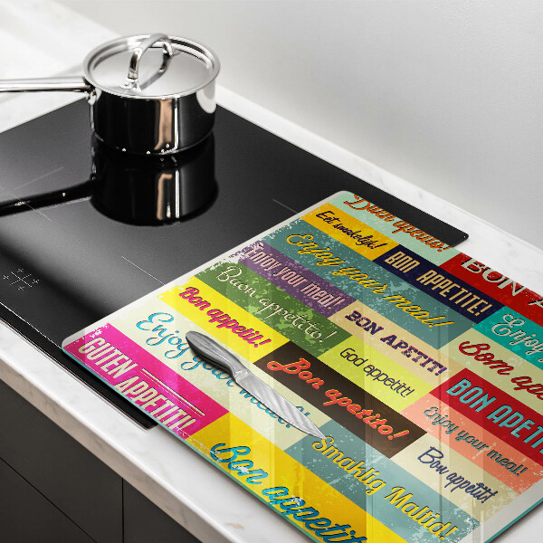 Tábua de cortar alimentos Bon appetit legendas idiomas