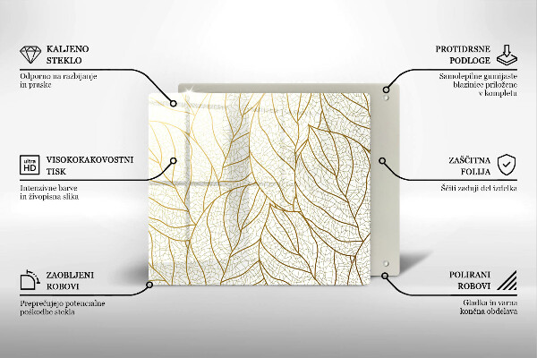 Tábua de cortar Padrão de folha de arte de linha