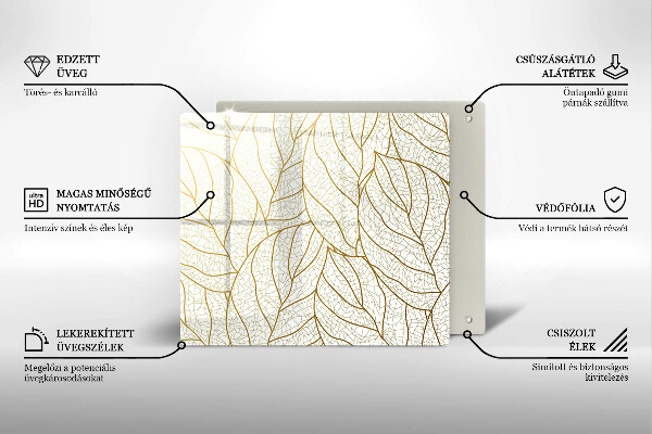 Tábua de cortar Padrão de folha de arte de linha