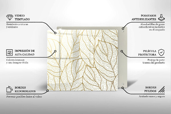 Tábua de cortar Padrão de folha de arte de linha