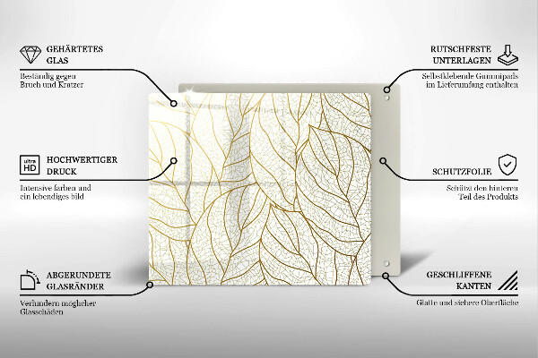 Tábua de cortar Padrão de folha de arte de linha