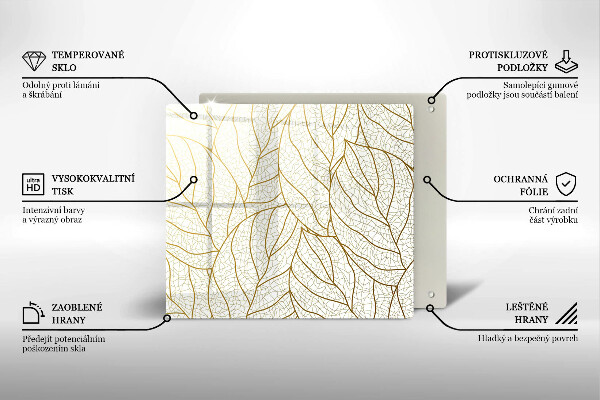 Tábua de cortar Padrão de folha de arte de linha