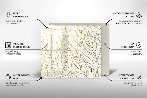 Tábua de cortar Padrão de folha de arte de linha